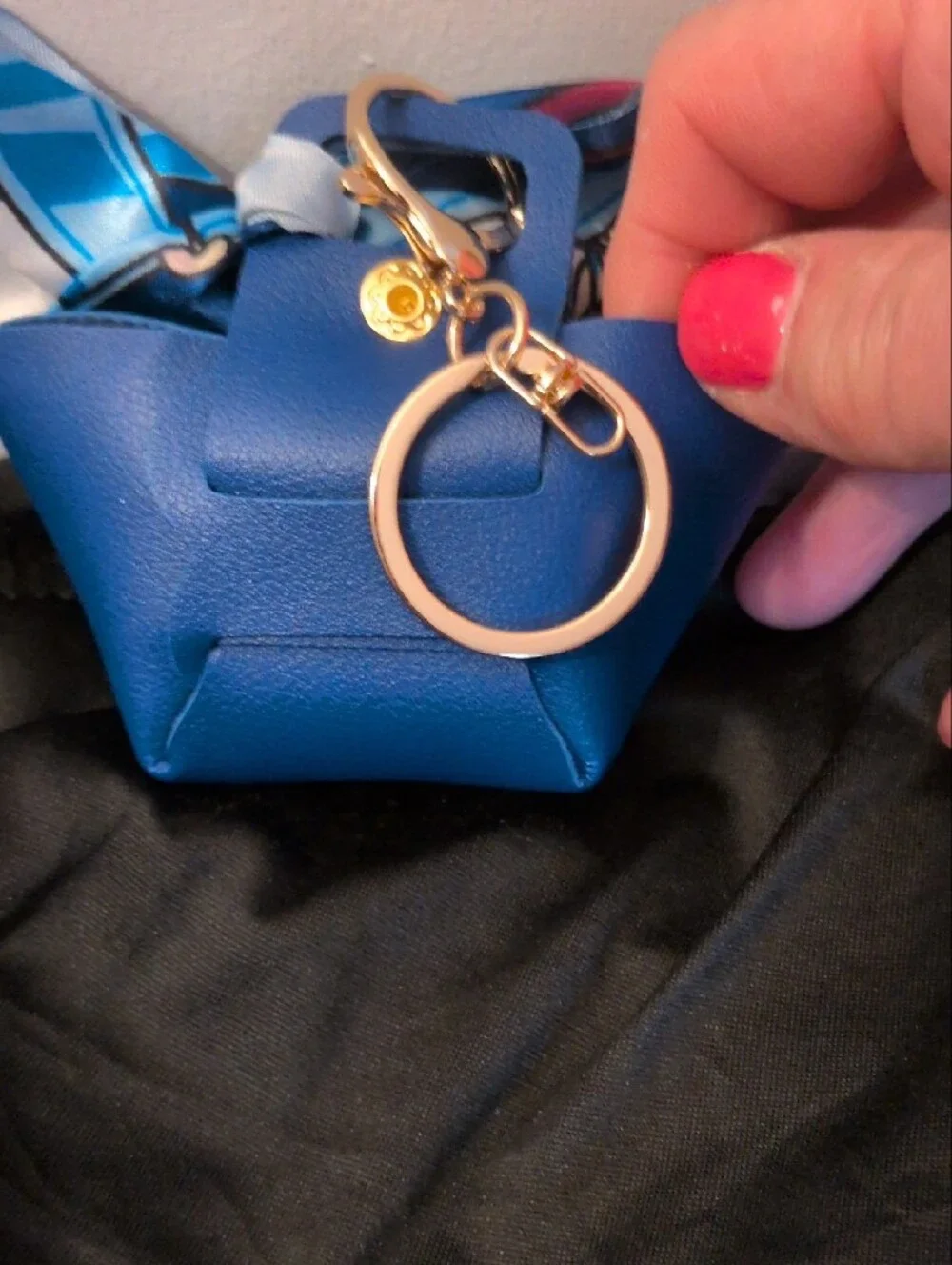 Adorable, Blue Bag Charm/Keychain/ Mini Purse